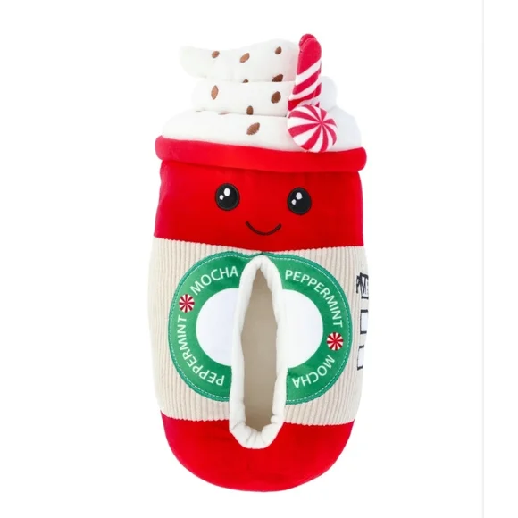 Peppermint Mocha Plush Slippers - Picture 2 of 6